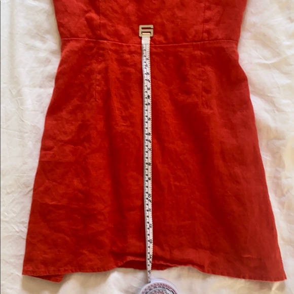 Reformation Coral Orange Linen Mini Dress - Picture 7 of 9